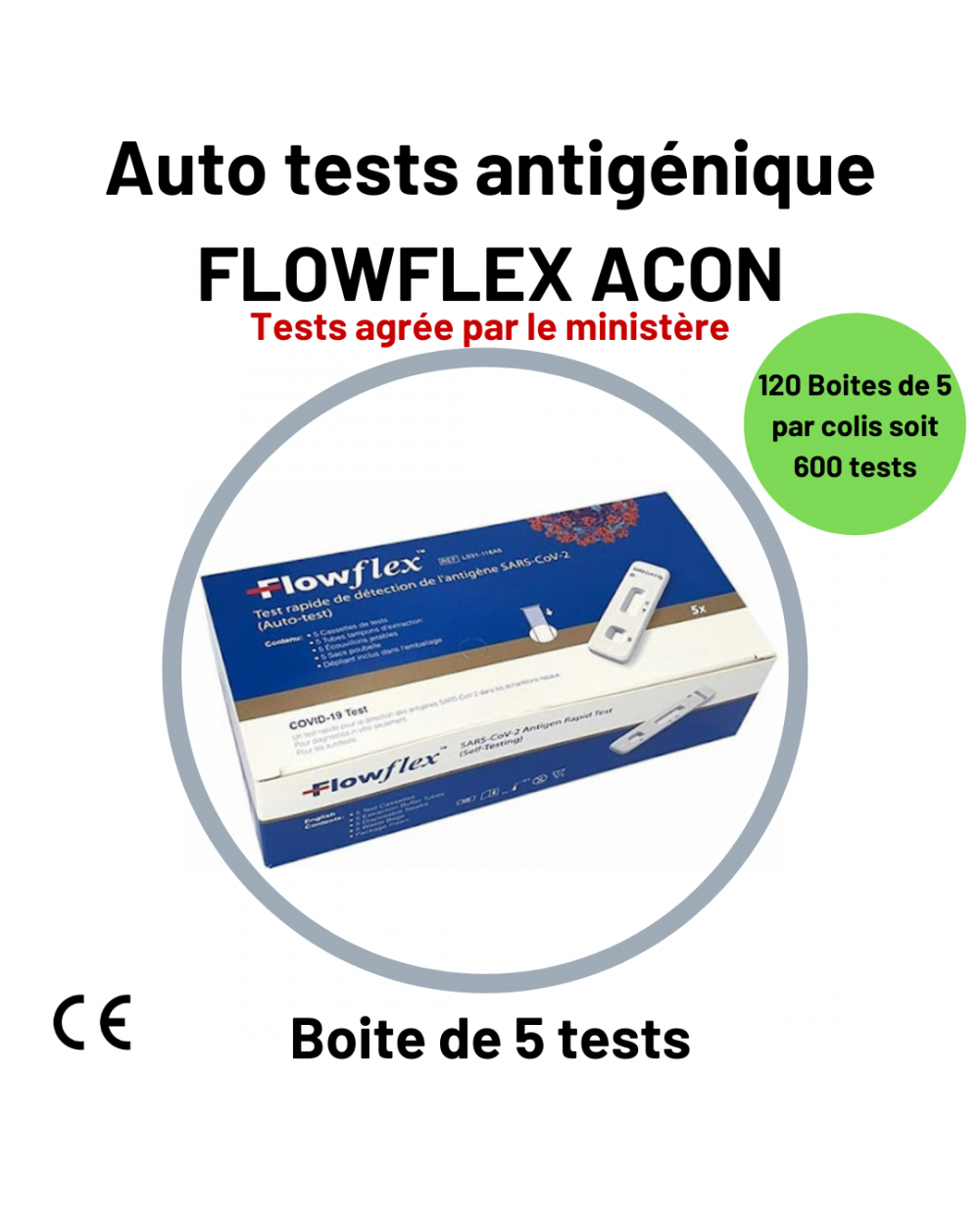 TEST ANTIGÉNIQUE COMBO GRIPPE / COVID19 FLOWFLEX (BOITE DE 25)