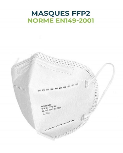 MASQUE FFP2 BLANC- BOITE DE 10 PIECES